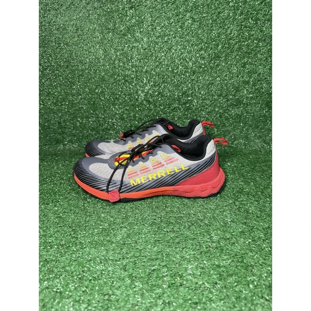 Merrell Kids Youth Size 5 Agility Peak Black Red Hiking Shoes Outdoor Sneakers